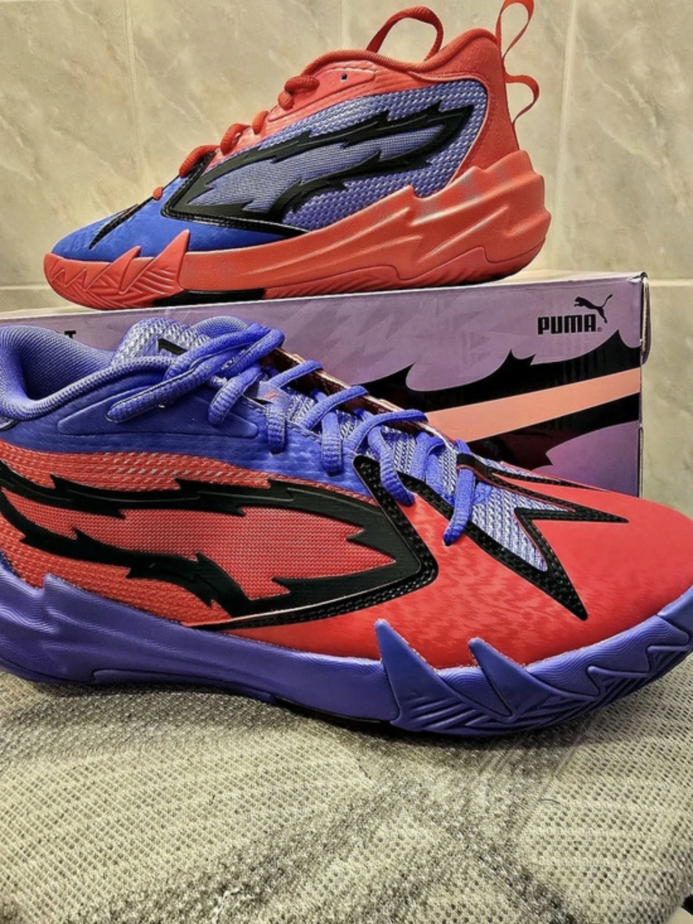 Puma Scoot PRED Athletic Shoes in Red & Purple Men Size US 8 Like New
